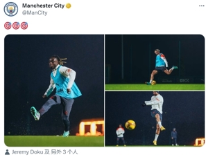 Ảnh mạng xã hội chính thức của Manchester City: Haaland và Doku trở lại tập luyện