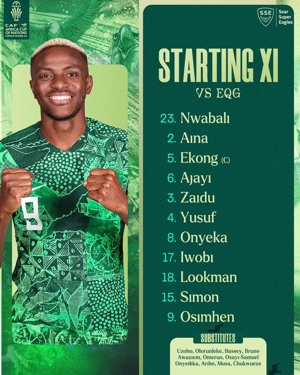 Đội hình xuất phát Cúp bóng đá châu Phi-Nigeria vs Guinea Xích Đạo: Osimhen và Iwobi thi đấu