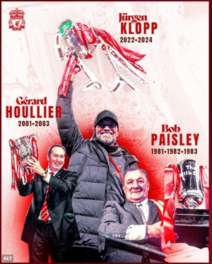 Ba HLV trong lịch sử Liverpool từng 2 lần vô địch League Cup: Klopp, Houllier và Paisley