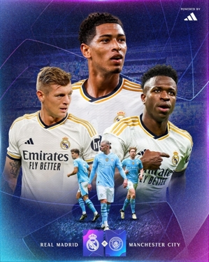 Real Madrid tung poster khởi động trận gặp Manchester City: Cubs vs Haaland, Kroos, Bellin, Tintin xuất hiện