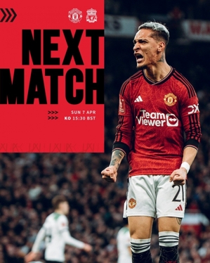 Trận Double Reds sắp diễn ra, Manchester United tung poster khởi động trận gặp Liverpool, Anthony sẽ xuất hiện một mình.