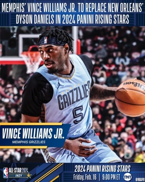 Grizzlies Vince Williams Jr. thay thế Dyson Daniels của Pelicans trong Trò chơi tân binh toàn sao