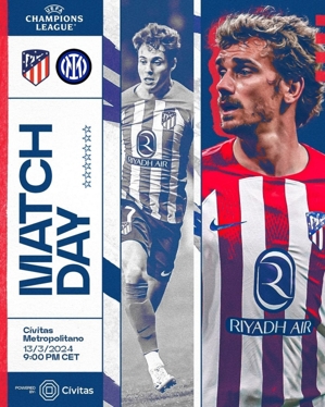 Atletico Madrid và Inter Milan tung poster trước trận: Grid PK Lautaro, Cha20, Riquelme và những người khác xuất hiện